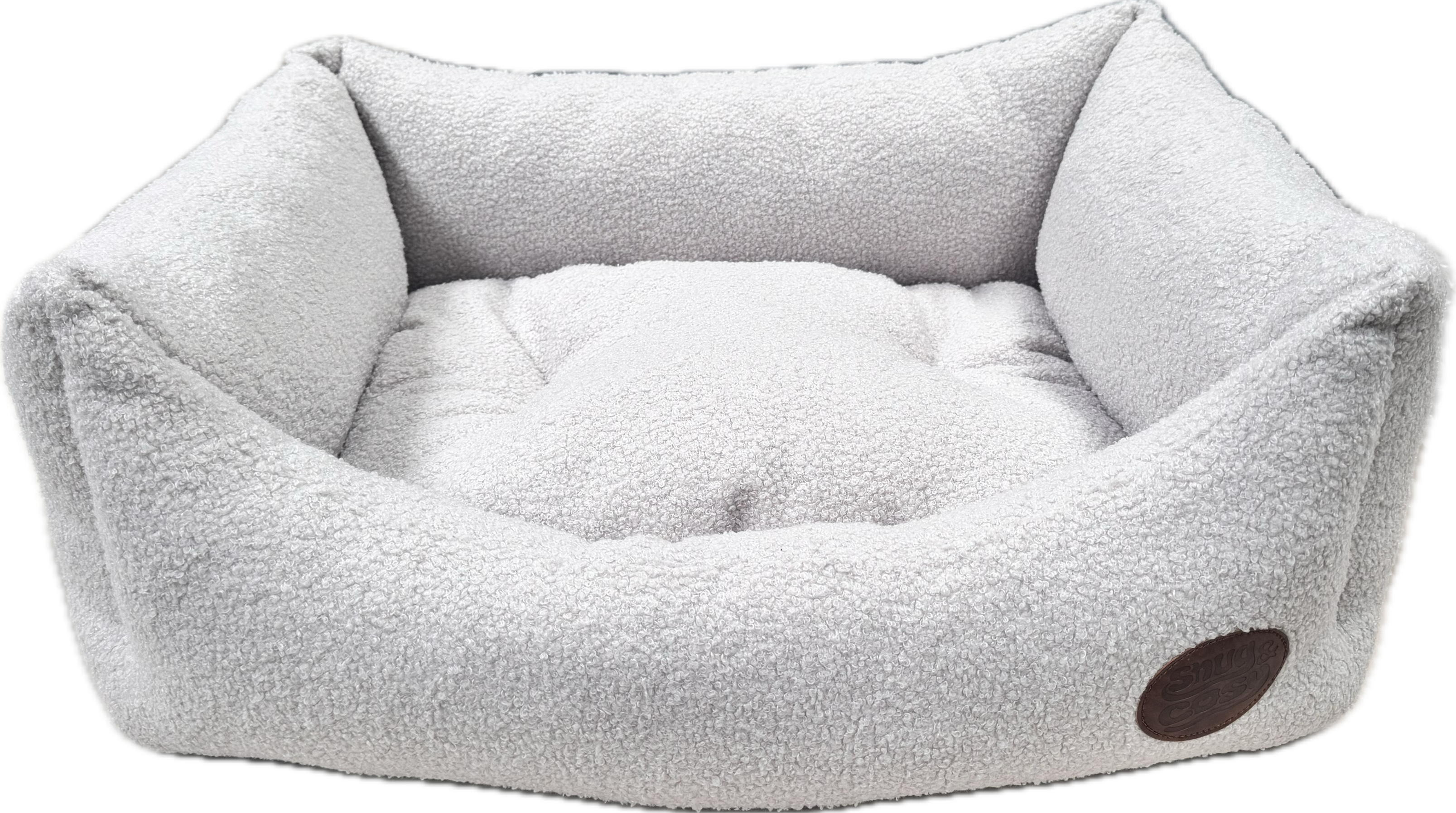 Luxury Teddy Boucle Dog Puppy Bed - Plush Pet Bed with Padded Sides - Dog Bed for dogs Snug and Cosy Pets