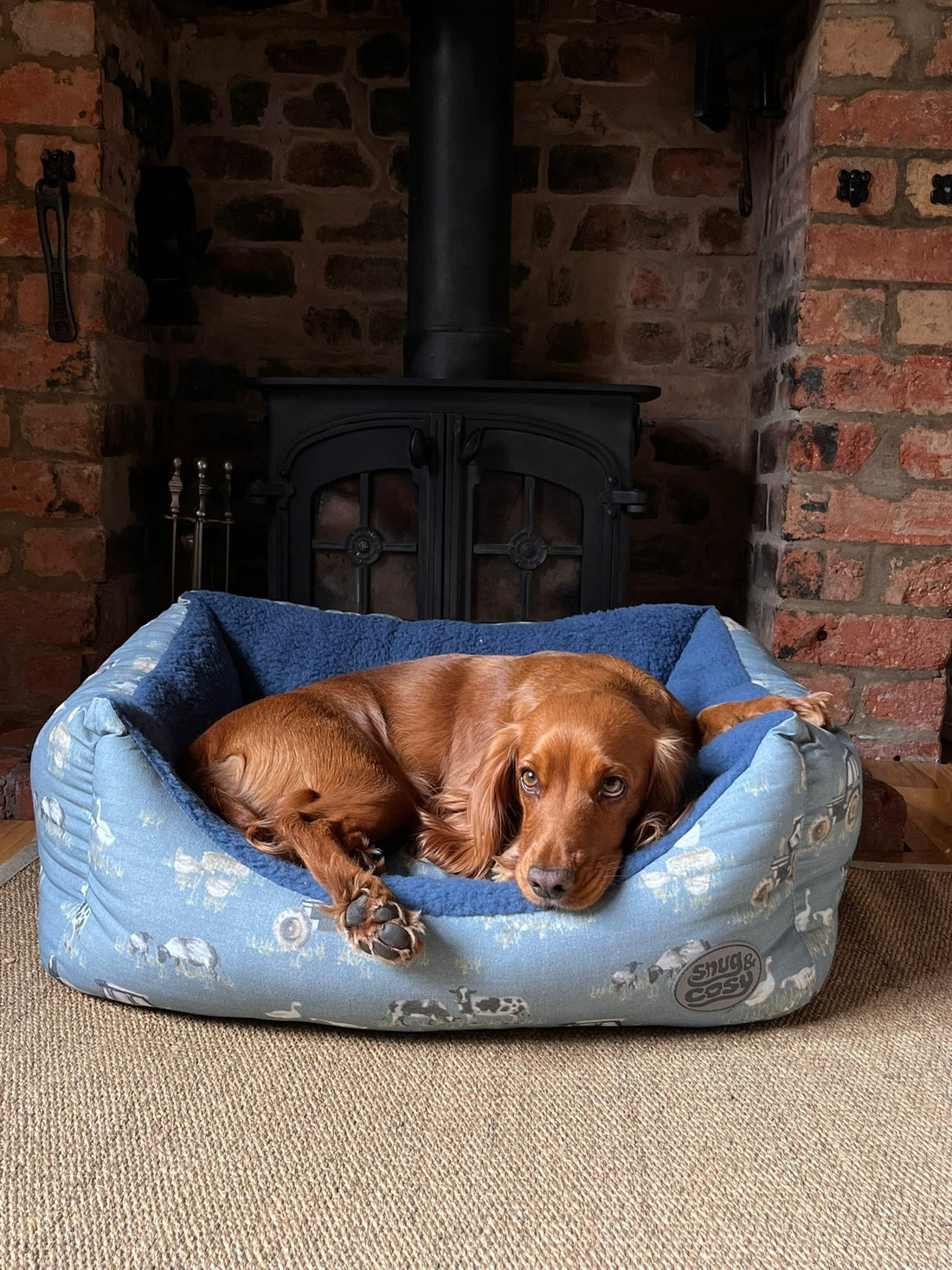 Farmyard Blue Rectangle Bed