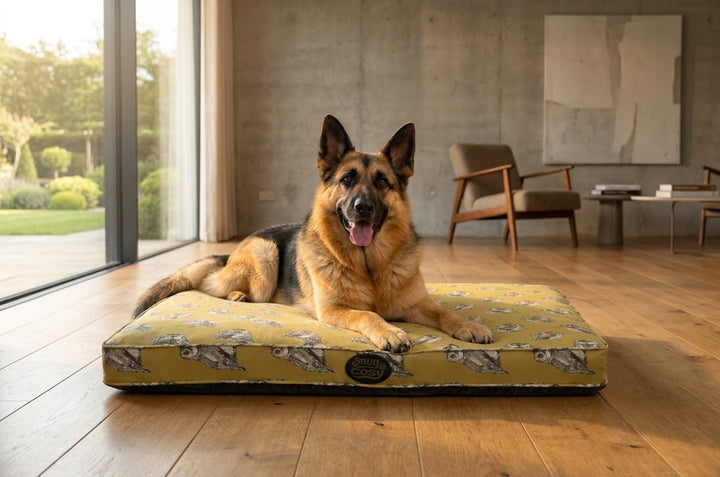 Nature Orthopaedic Memory Foam Dog Lounger - Owl Print Orthopaedic - Pet Beds for dogs Snug and Cosy Pets