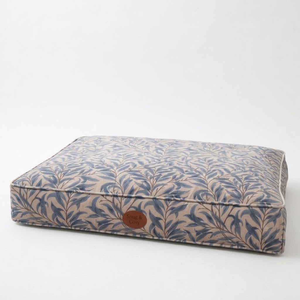 WM Willow Boughs Azure Pet Bed  Velveteen Fabric