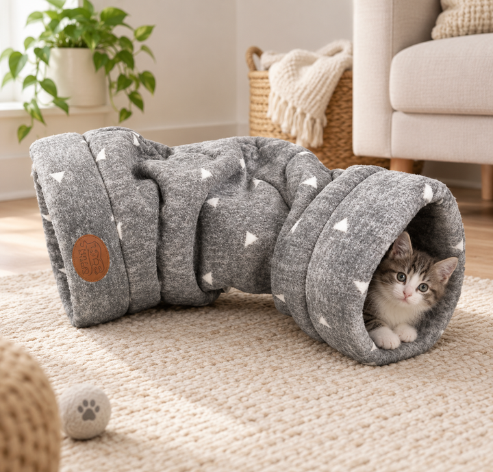 Sparkle Tunnel Cat Bed - Cozy Comfort for Your Feline Friend - Cat Beds for dogs Snug and Cosy Pets