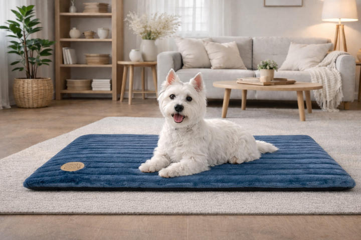 Alaska Memory Foam Faux Fur Dog Pet Mat - Orthopaedic Support & British Design - Dog Mat for dogs Snug and Cosy Pets