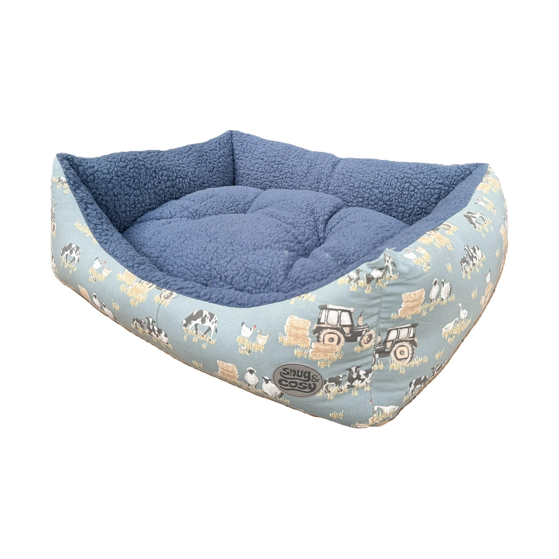 Farmyard Blue Rectangle Bed