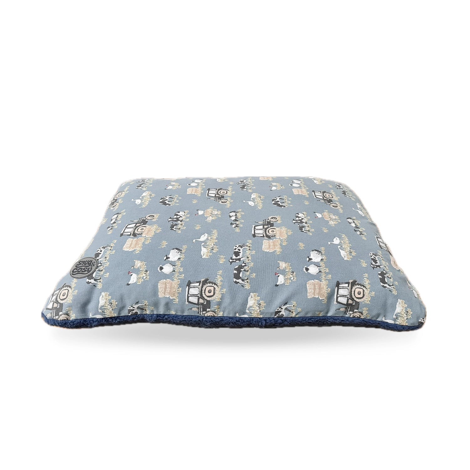 Farmyard Blue Lounger Cushion Reversible Dog