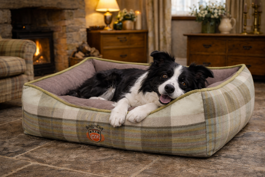 The Green Check Dog Pet Bed