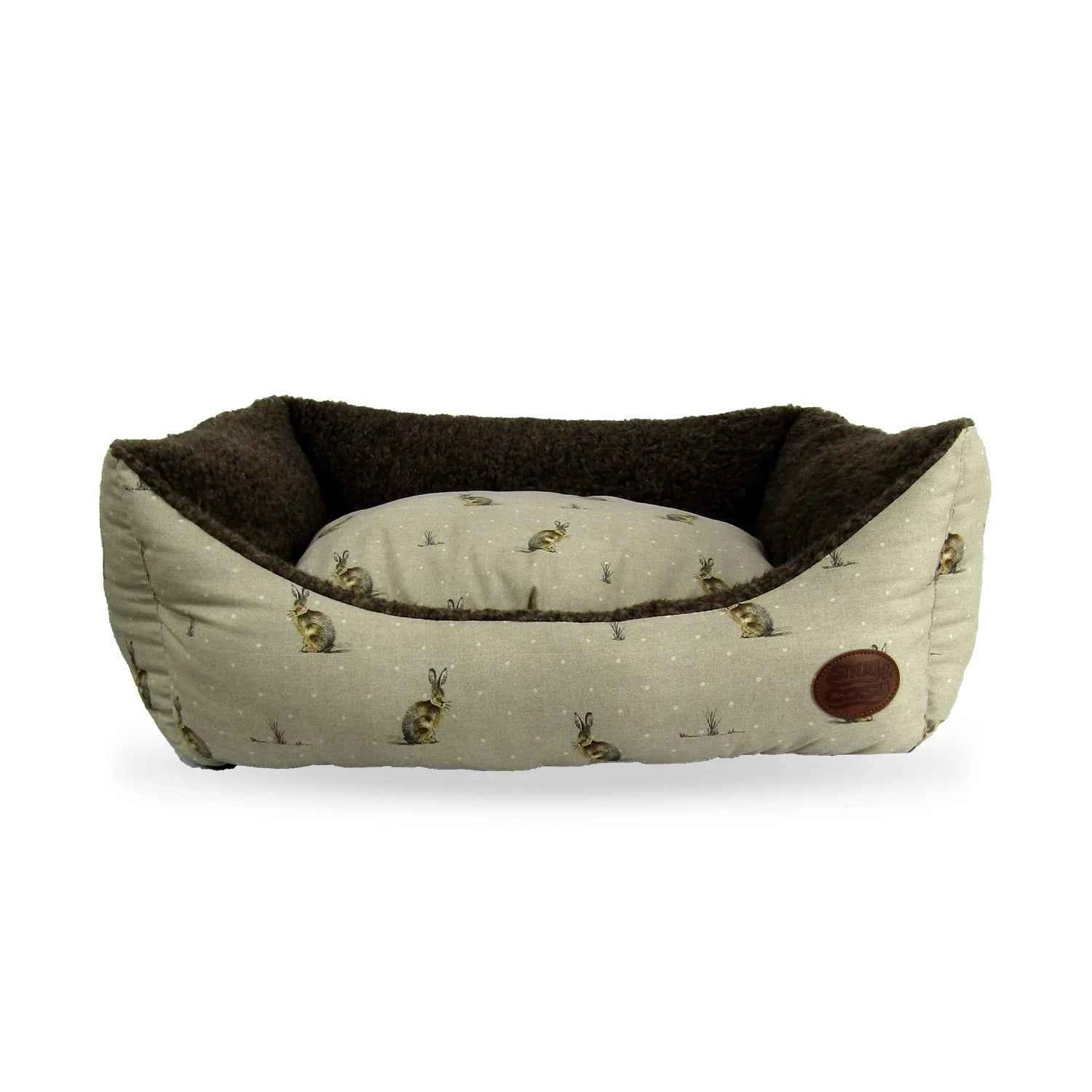 Hare Print Bed - for dogs Snug and Cosy Pets