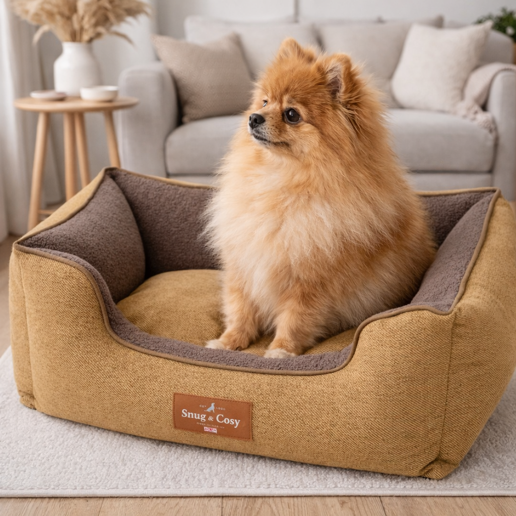 HERITAGE TWEED DOG PET HIGH SIDED ORTHOPAEDIC BED - Dog Bed for dogs Snug and Cosy Pets
