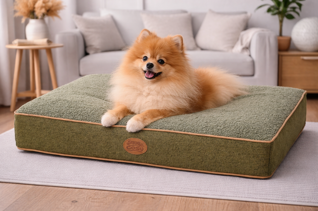 Heritage Tweed Orthopaedic Dog Bed Lounger | Memory Foam | Senior & Arthritic Dogs - Dog Bed for dogs Snug and Cosy Pets