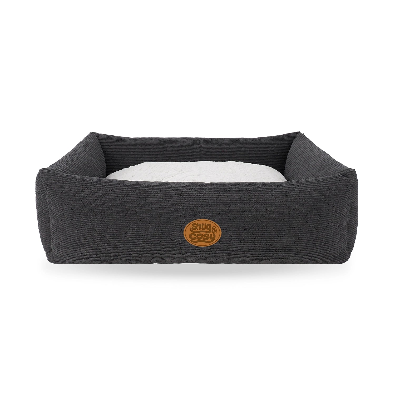 Lush Mink Charcoal Reversible Dog Rectangle Bed