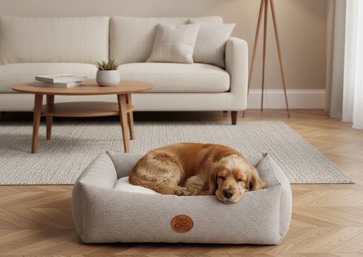 Lush Mink Charcoal Reversible Dog Bed - Dog Bed for dogs Snug and Cosy Pets