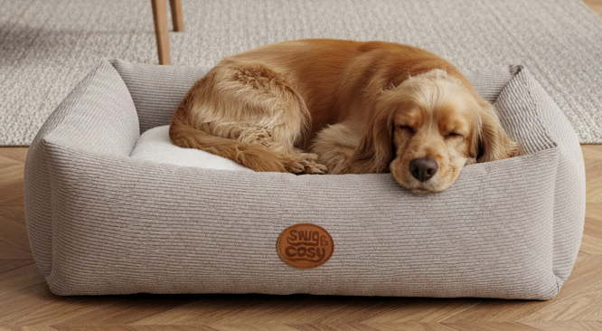 Lush Mink Charcoal Reversible Dog Bed - Dog Bed for dogs Snug and Cosy Pets
