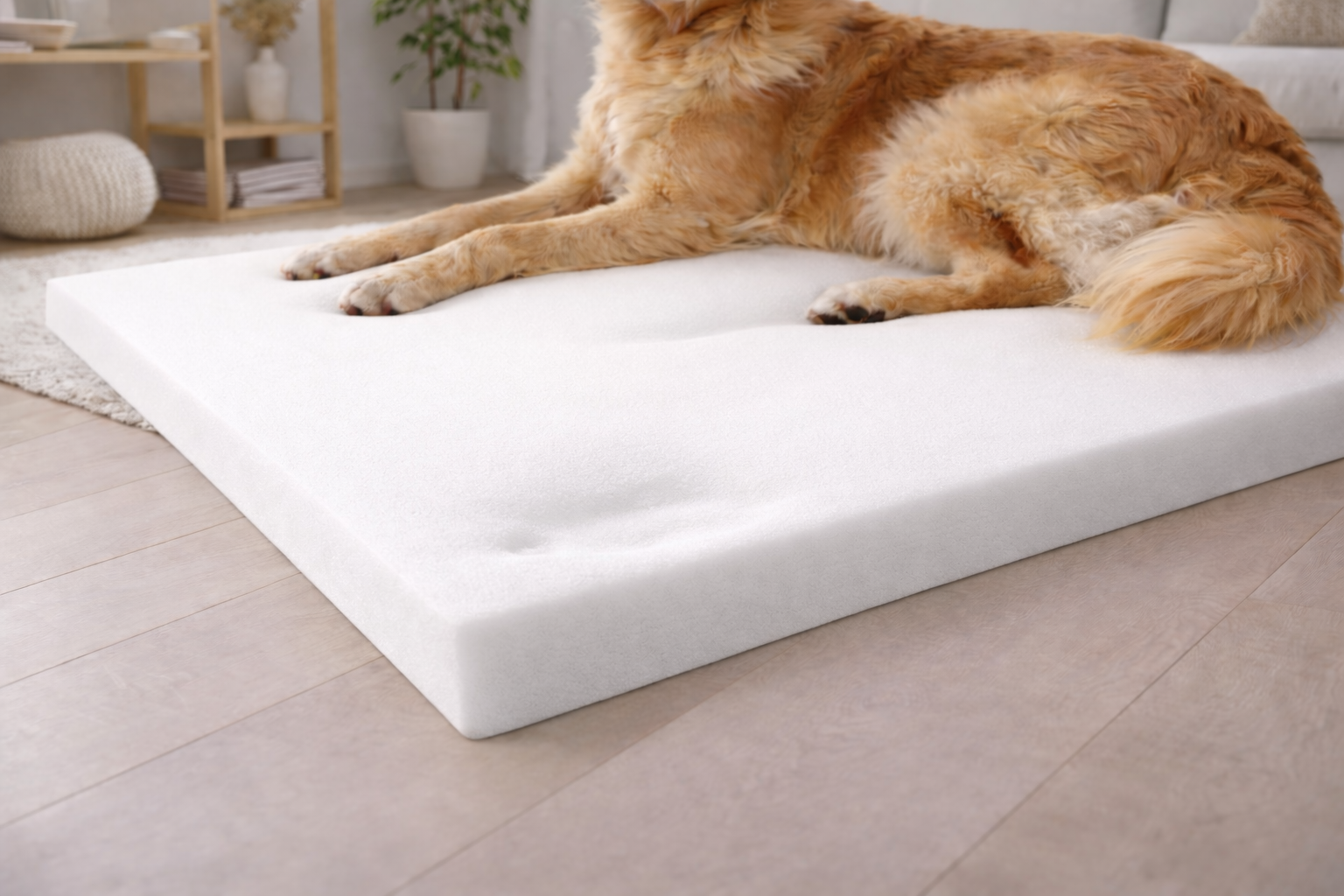 Memory Foam Noodle Lounger Dog Mat - Orthopaedic Washable Removable Cover - Dog Beds & Mats for dogs Snug and Cosy Pets