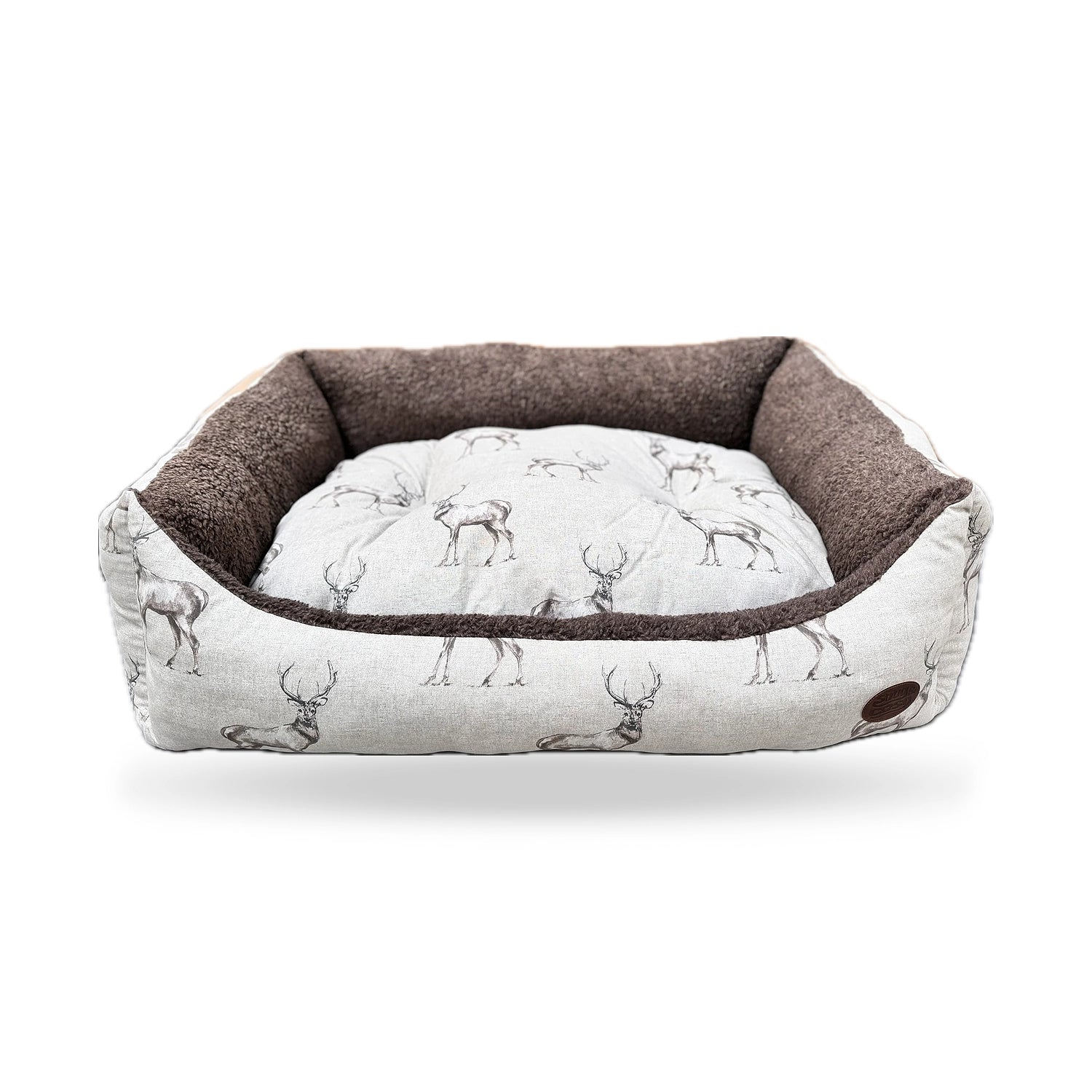 Moorland Stag Reversible Rectangle Dog Bed - Pet Beds for dogs Snug and Cosy Pets