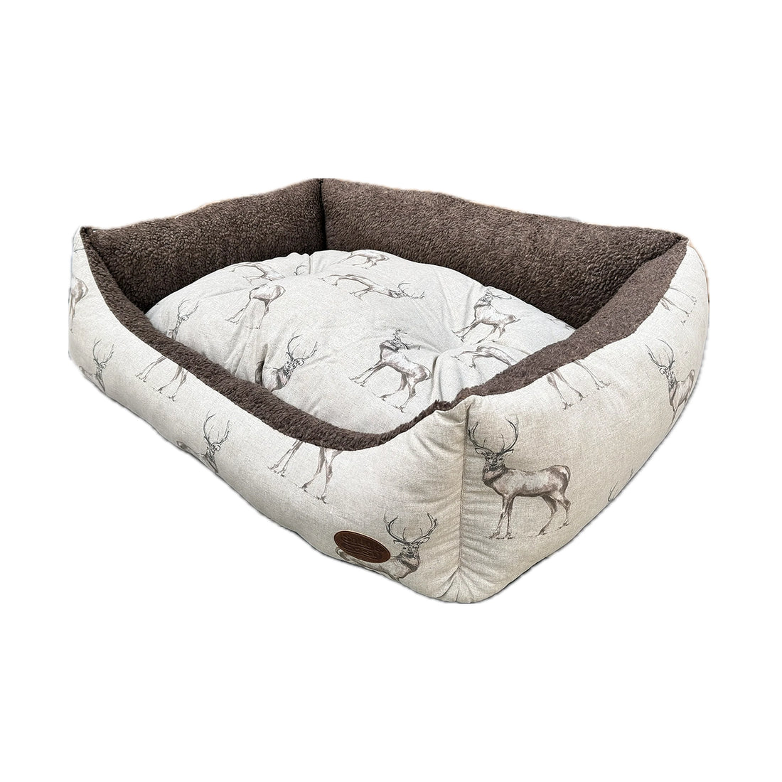 Moorland Stag Reversible Rectangle Dog Bed - Pet Beds for dogs Snug and Cosy Pets