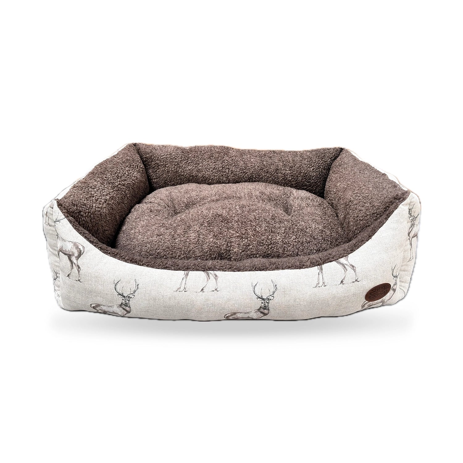 Moorland Stag Reversible Rectangle Dog Bed - Pet Beds for dogs Snug and Cosy Pets