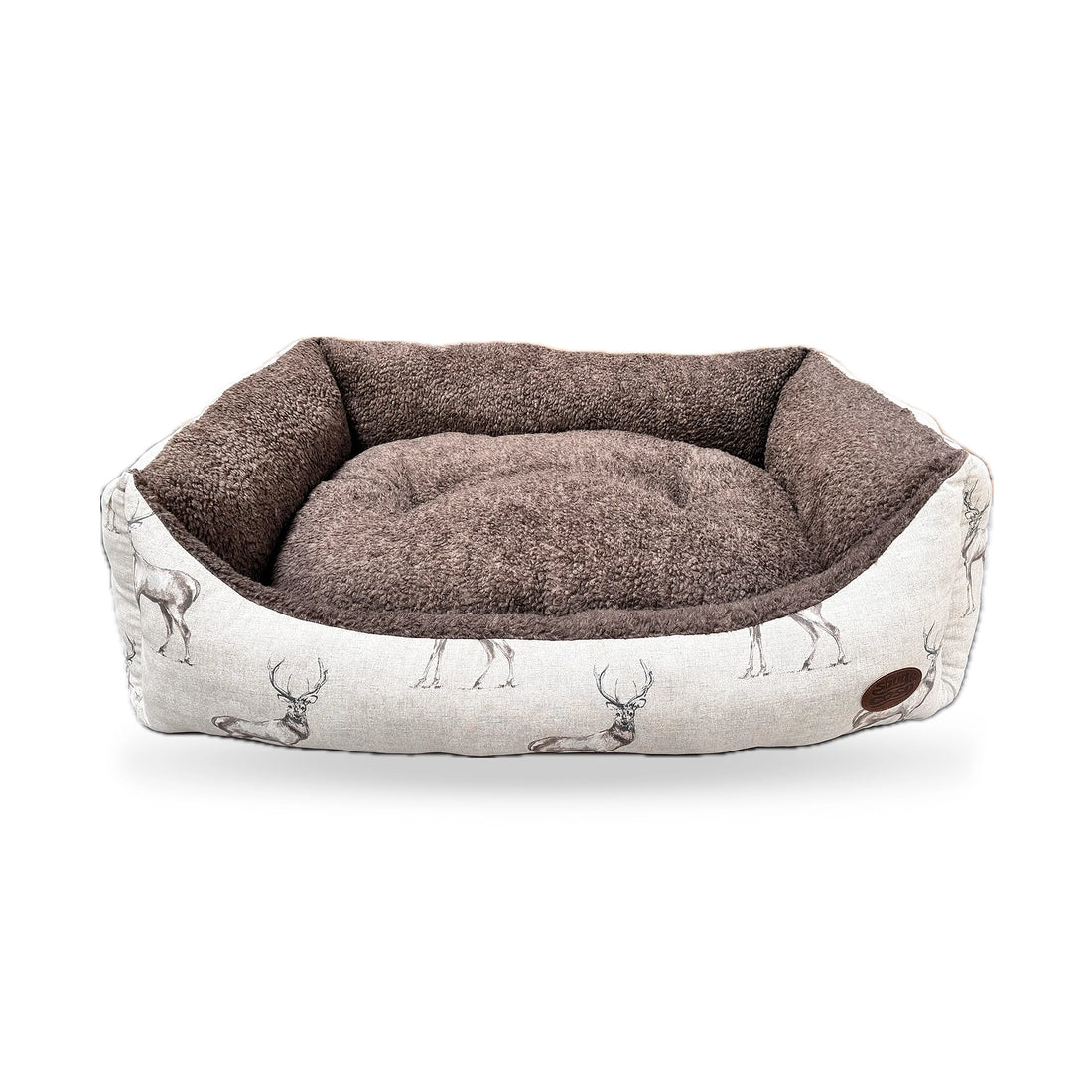Moorland Stag Reversible Rectangle Dog Bed - Pet Beds for dogs Snug and Cosy Pets