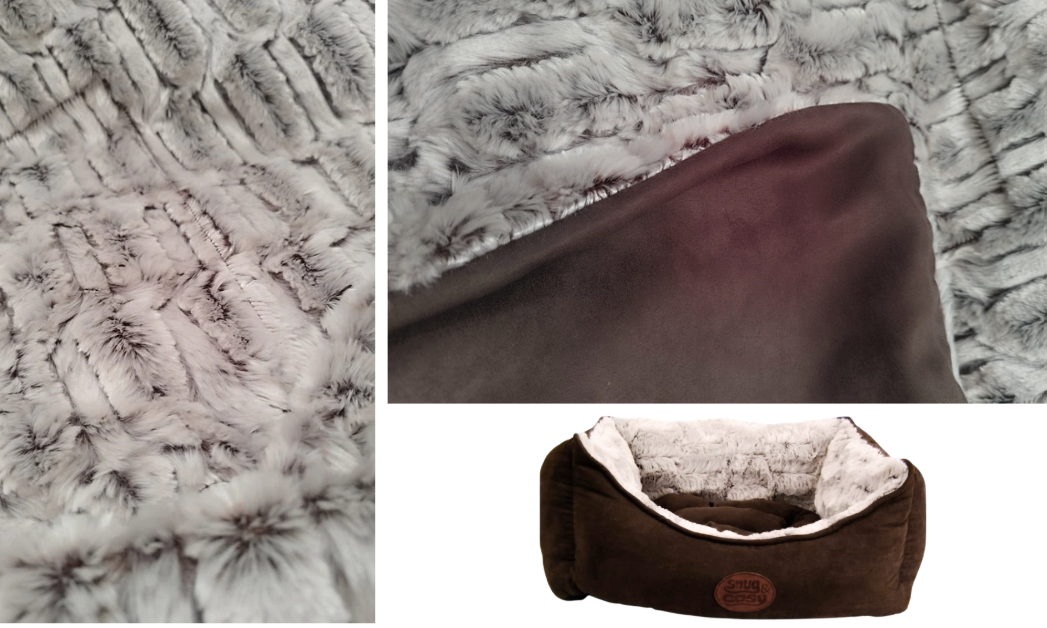 Novara Faux Suede Dog Pet Lounger Middle Cushion Brown - 42" - Dog Bed for dogs Snug and Cosy Pets