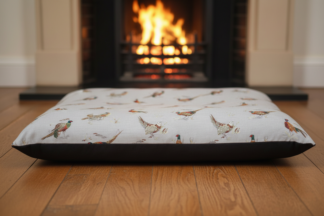 Pheasant Print Lounger - Luxury Dog Bed for Comfort and Style - Dog Beds & Loungers for dogs Snug and Cosy Pets