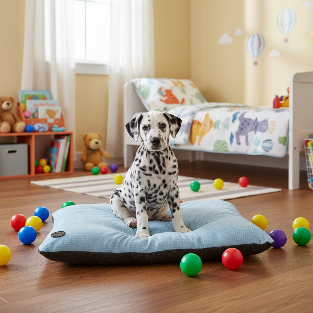 Polka Dot Lounger Light Blue - for dogs Snug and Cosy Pets