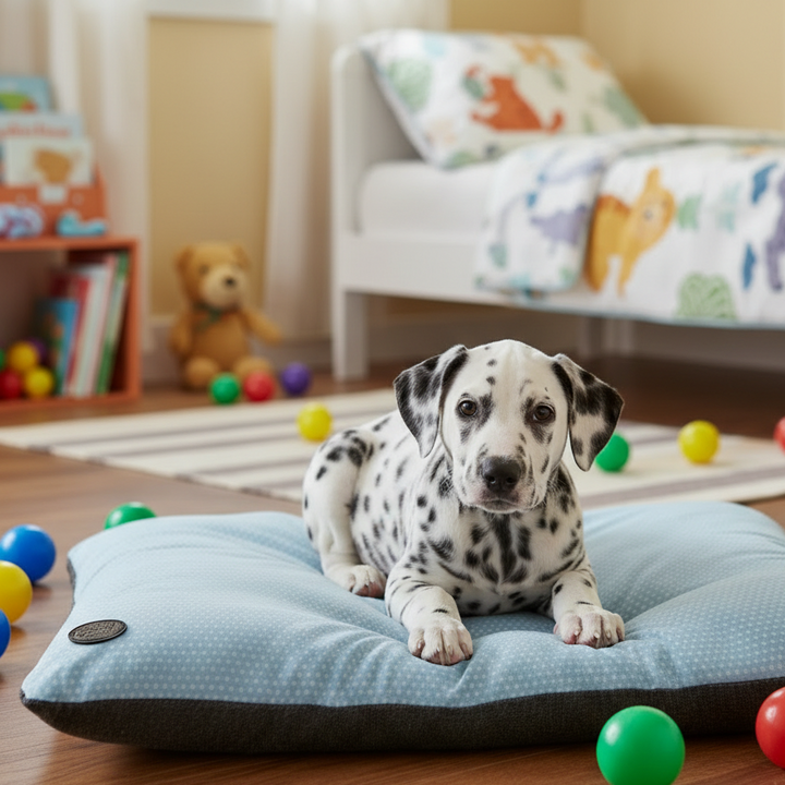 Polka Dot Lounger Light Blue - for dogs Snug and Cosy Pets