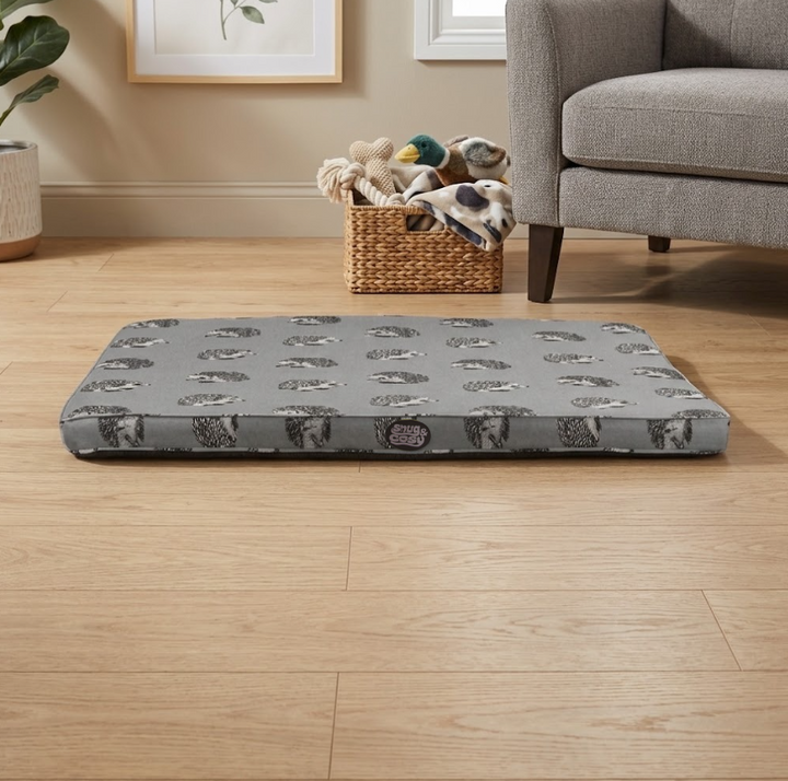 Memory Foam Lounger - Hedgehog Print - for dogs Snug and Cosy Pets
