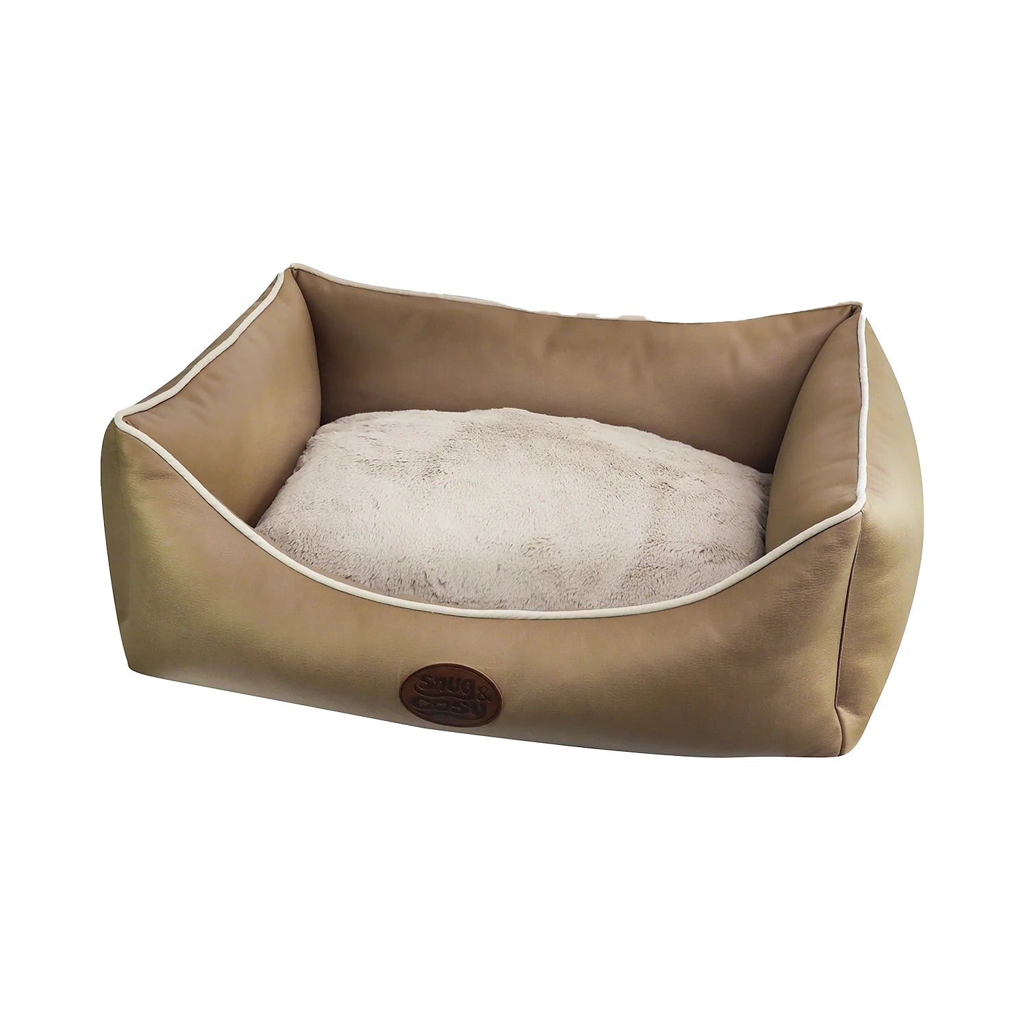 Tuscany Diamond Faux Leather Dog Bed