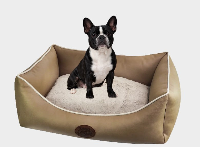 Tuscany Diamond Faux Leather Dog Bed - Dog Bed for dogs Snug and Cosy Pets