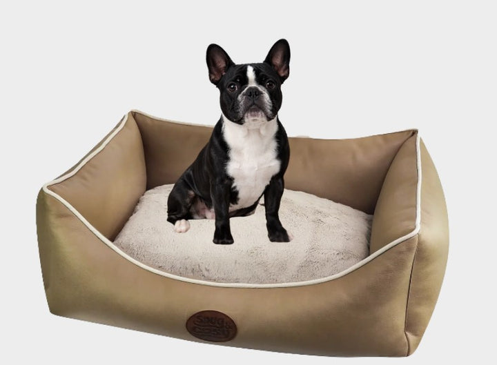 Tuscany Diamond Faux Leather Dog Bed