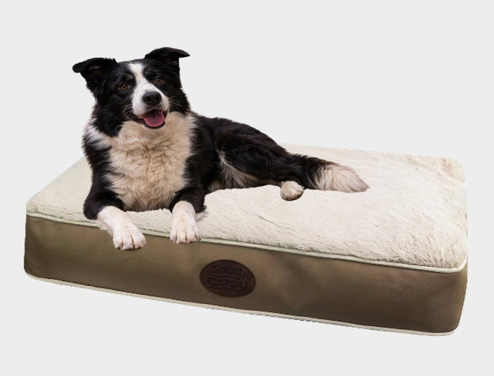 Tuscany Faux Leather Dog Pet Lounger Cushion Washable - Dog Lounger for dogs Snug and Cosy Pets