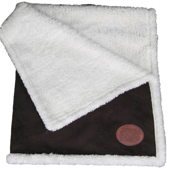 Novara Fleece Lined Pet Blanket – Brown Grey