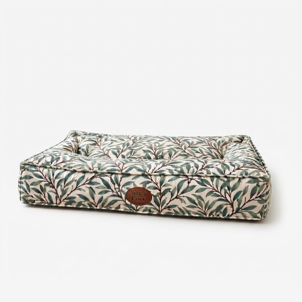 WM William Boughs Sage Pet Mattress Velveteen Fabric