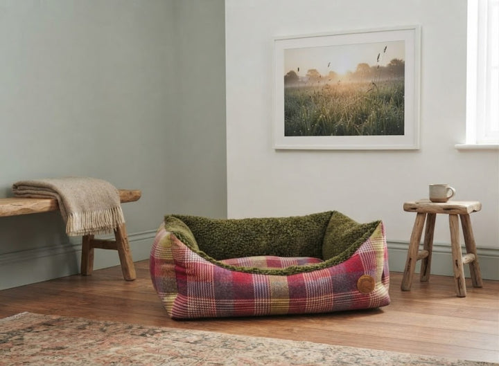 Highland Tartan Check Dog Pet Bed: Elevate Your Pet's Comfort with Timeless Style