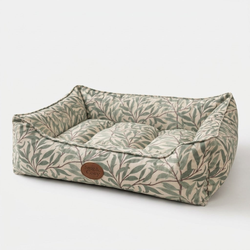 WM William Boughs Sage Pet Bed Velveteen Fabric