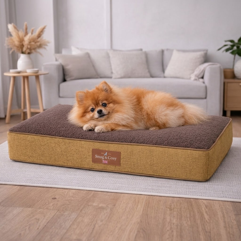 Heritage Tweed Orthopaedic Dog Pet Dog Lounger - Comfort & Support - Dog Beds & Loungers for dogs Snug and Cosy Pets