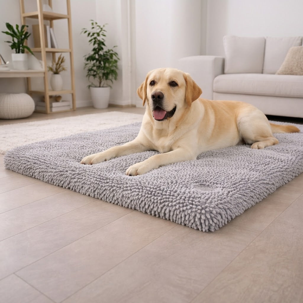 Memory Foam Noodle Lounger Dog Mat - Orthopaedic Washable Removable Cover - Dog Beds & Mats for dogs Snug and Cosy Pets