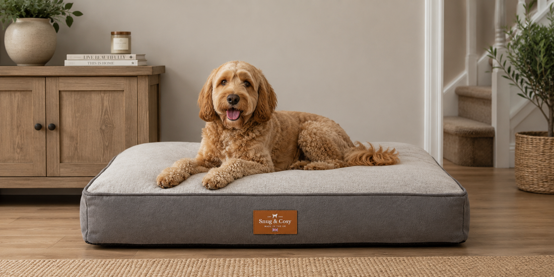 Elegance Faux Leather Orthopaedic Dog Bed | Luxury Dog Lounger Mattress - Dog Bed for dogs Snug and Cosy Pets