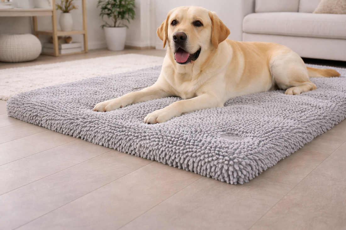 Memory Foam Noodle Lounger Dog Mat - Orthopaedic Washable Removable Cover - Dog Beds & Mats for dogs Snug and Cosy Pets