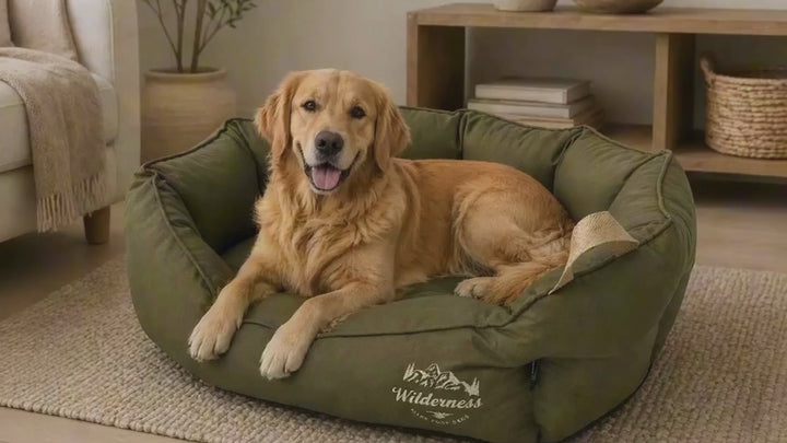 Wilderness Olive Snuggle Dog Bed | Snug & Cosy Pets
