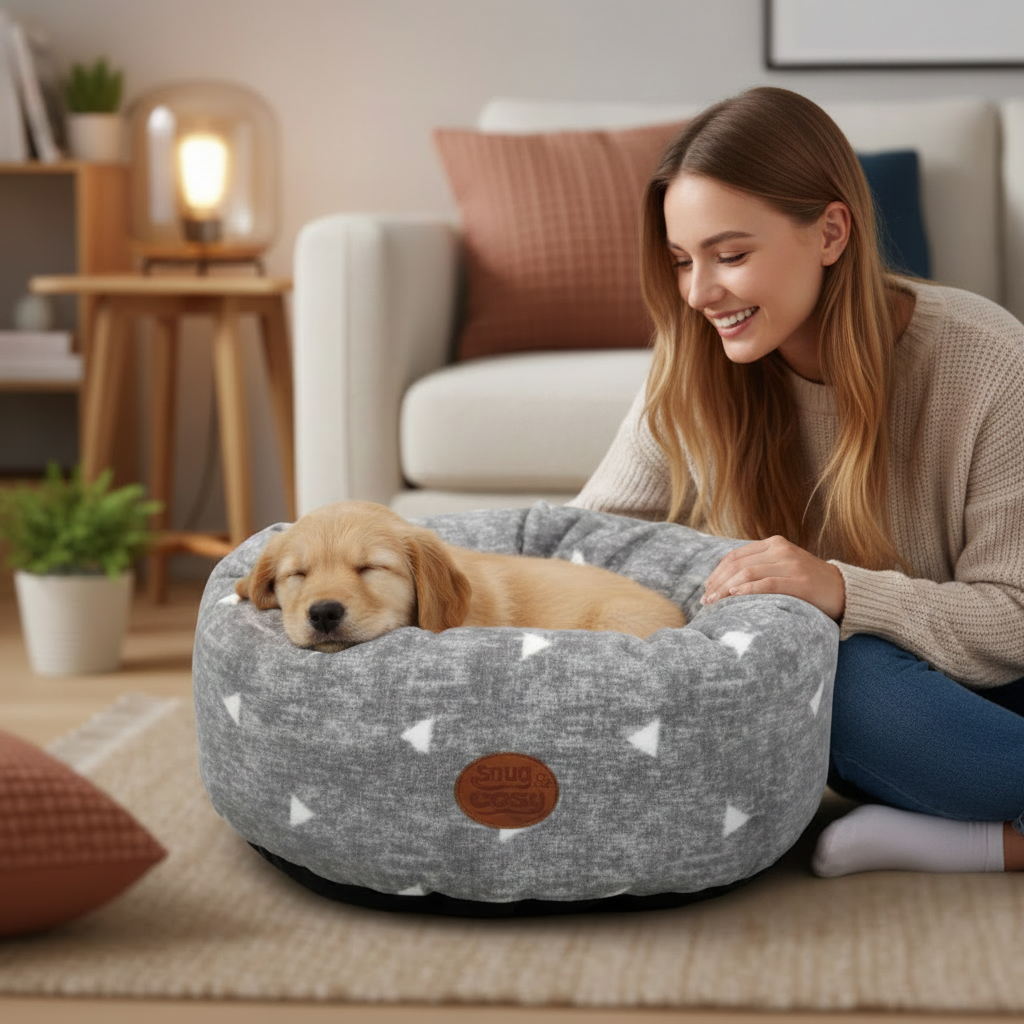 Sparkle Pet Donut Bed 18" - Cat Beds for dogs Snug and Cosy Pets