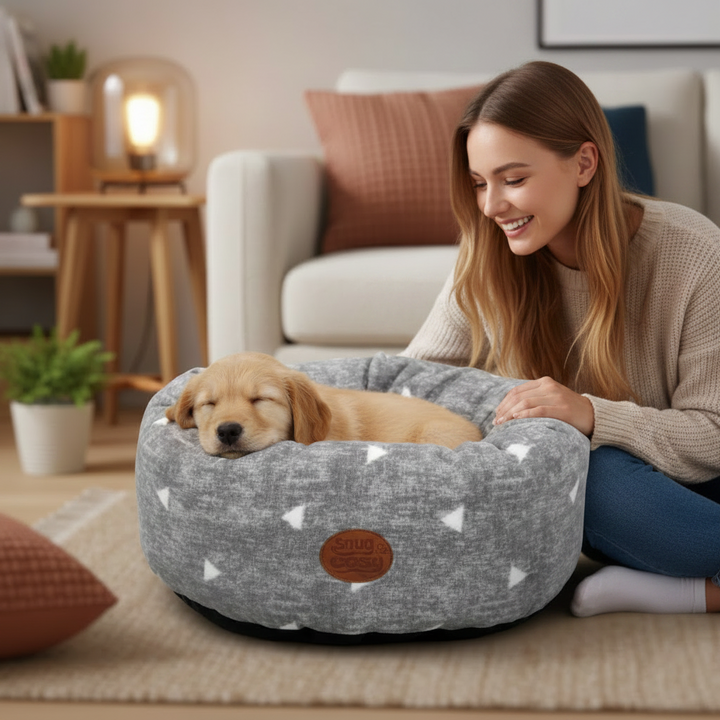 Sparkle Pet Donut Bed 18" - Cat Beds for dogs Snug and Cosy Pets