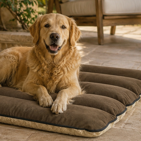 Memory Foam Range — Ribbed Dog Cushion - Dog Beds & Loungers for dogs Snug and Cosy Pets