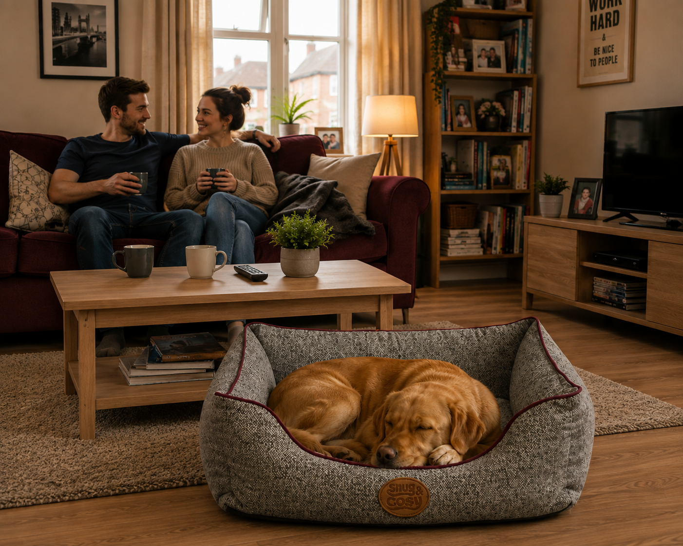 Edinburgh Herringbone Dog Bed | Luxury Tweed Rectangle Bed - for dogs Snug and Cosy Pets