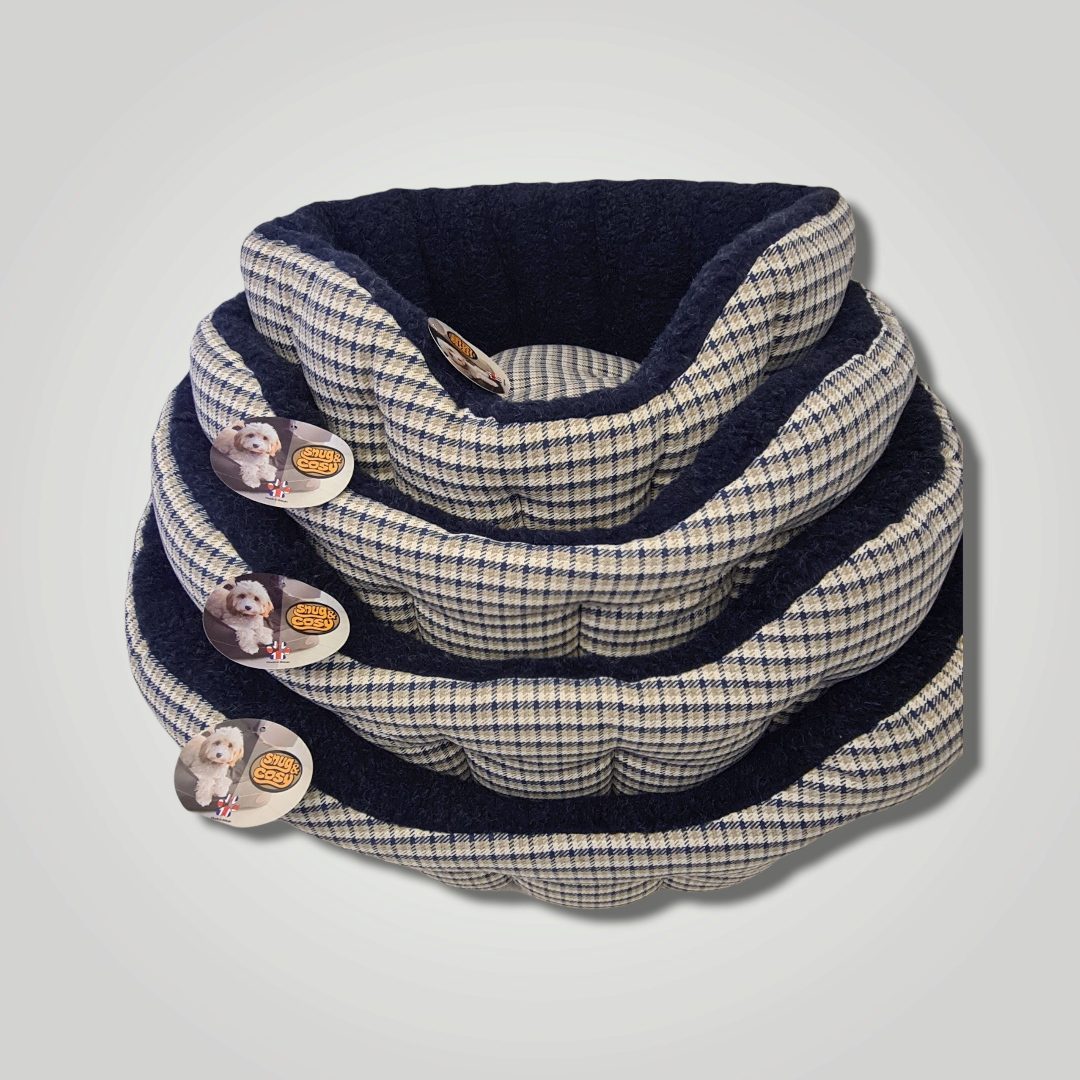 The Softie Navy Bed - for dogs Snug and Cosy Pets